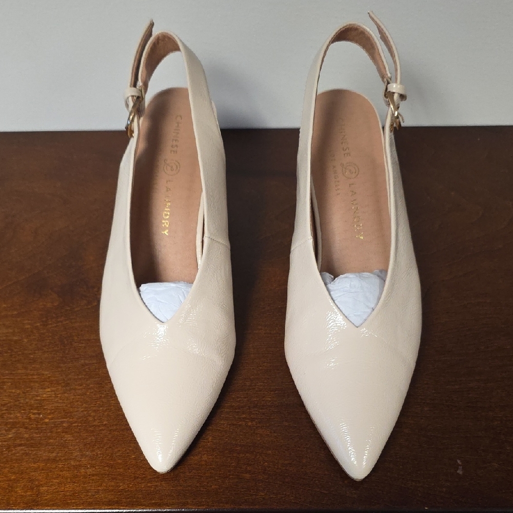 Chinese Laundry Beige Slingback Heels